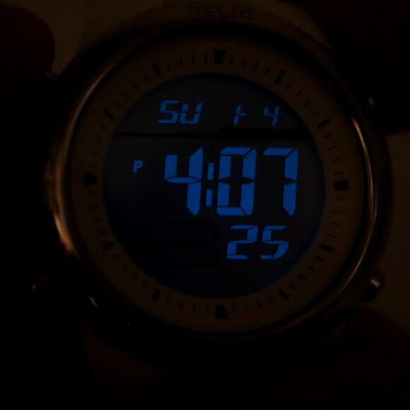 Relic by Fossil White Digital Watch 42mm Alarm Chrono Silicone w New Battery - Picture 6 of 16